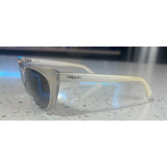 Vogue Sunglass Hut Cat Eye Sunglasses White To Clear Ombre Grey Lenses main image 6